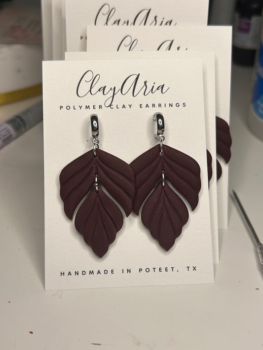 Maroon Leaf Dangle